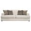 Beige Microfiber Stationary Sofa with Removable Cushions