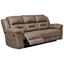 Stoneland Fossil Brown Tufted Faux Leather Reclining Sofa