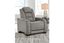 Gray Genuine Leather Power Recliner with Hidden Storage