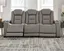 Gray Faux Leather Power Reclining Sofa with Cup Holders