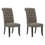 Tripton Graphite Linen Upholstered Side Chair with Tufted Back - Set of 2