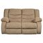 Mocha Fabric Pillow-Top Arm Reclining Loveseat