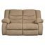 Mocha Fabric Pillow-Top Arm Reclining Loveseat