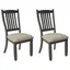 Tyler Creek Black Upholstered Wood Side Chair with Slat Back