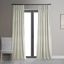 Porcelain White Pleated Blackout Velvet Curtain Panel 25W x 120L