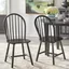 Camden Black Rubberwood Spindle Back Dining Chairs, Set of 2