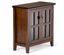 Russet Brown Solid Wood Low Storage Cabinet with Glass Doors