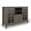 Farmhouse Grey Tall TV Media Stand with Tempered Glass Top