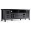 Artisan Black Solid Wood 72" TV Media Stand with Cabinets