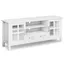 White Solid Wood 60" TV Media Stand with Cabinets