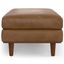 Caramel Brown Genuine Leather Mid-Century Rectangular Ottoman