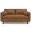 Caramel Brown Genuine Leather 72-Inch Lawson Sofa with Pillow-Top Arms