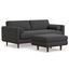 Charcoal Grey Fabric Lawson Sofa with Ottoman and Pillow-Top Arms