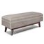 Owen 48" Gray Taupe Faux Leather Storage Ottoman