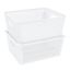 MaxSpace White Slide & Stack 11" Square Plastic Storage Tote Baskets, 2-Pack