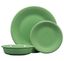 Meadow Green Ceramic 3-Piece Ribbed Dinnerware Set