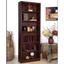 Espresso Finish Solid Wood Adjustable 6-Shelf Bookcase