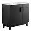 Miles 36" White and Black Modern Bathroom Vanity