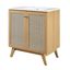 Soma 30" Oak White Rattan Bathroom Vanity with Ceramic Sink