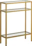 Siviline Compact Brass and Glass Console Table with Storage