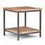 Skyler Natural Mango Wood and Metal Square End Table with Shelf