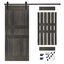 Espresso Knotty Pine Sliding Barn Door with Hardware Kit