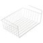 Medium White Steel Undershelf Storage Basket with Snug Fit Arms