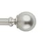 Nickel Adjustable 72-144" Single Curtain Rod with Finial