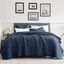 Navy Blue Cotton Quilted Bed Coverlet Set for All Seasons - King