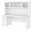 Somerset Transitional White 72" Office Desk with Hutch and Drawers