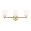 Somerville Polished Brass 3-Light Vanity with Satin Opal White Glass