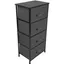 Black and Charcoal Tall 4-Drawer Storage Dresser