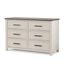 Chocolate Bisque Cottage Double Dresser with Six Drawers