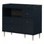 Navy Blue Wooden Changing Table with Drawers and Open Storage