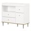 White Modern Changing Table with Drawers and Open Storage