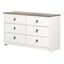 White and Weathered Oak Double Dresser with Soft Close Drawers