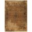 Gold and Brown Oriental Synthetic Stain-Resistant Area Rug