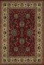 Red and Ivory Hand-Knotted Oriental Synthetic Rug, 4x6