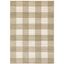 Beige and Ivory Plaid Synthetic Rectangular Area Rug