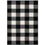 Black and White Plaid Hand-Knotted Viscose Area Rug