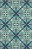 Blue Geometric Stain-Resistant Synthetic Area Rug 3' 7" x 5' 6"