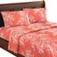 Coral and White Floral Queen Microfiber Sheet Set