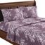 Lilac and White Foliage Print Twin Microfiber Sheet Set