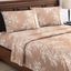 Taupe Floral Twin Polyester Microfiber Sheet Set