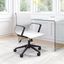Stacy 40'' Contemporary White Leather & Metal Swivel Office Chair