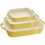 Citron Yellow Ceramic 3-Piece Rectangular Baking Dish Set