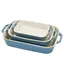 Rustic Turquoise Ceramic 3-Piece Rectangular Baking Dish Set