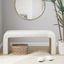 Cream Boucle Upholstered Waterfall Bench with Rounded Corners