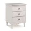 Modern White Painted 3-Drawer Solid Pine Nightstand