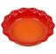 Flame Red Stoneware 9" Scalloped Pie Dish